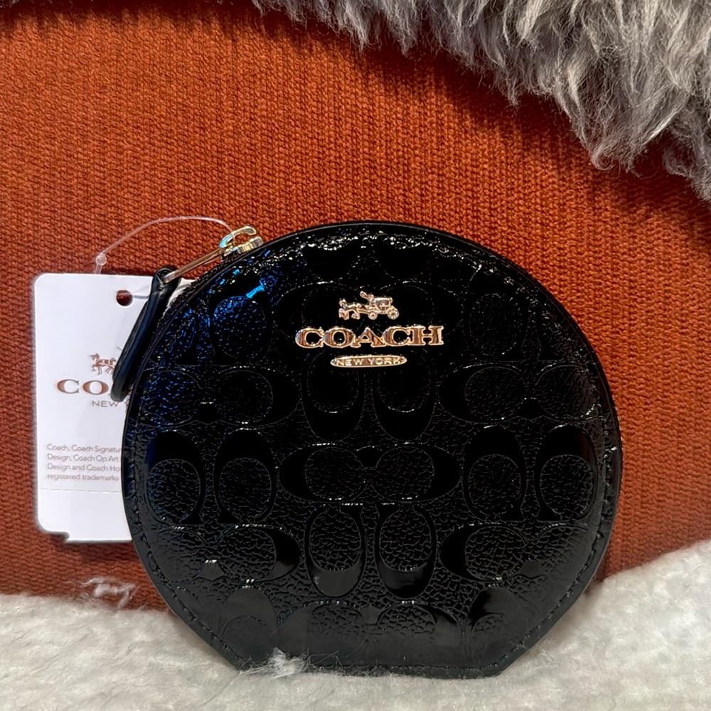 NWT COACH COIN PURSE BLACK